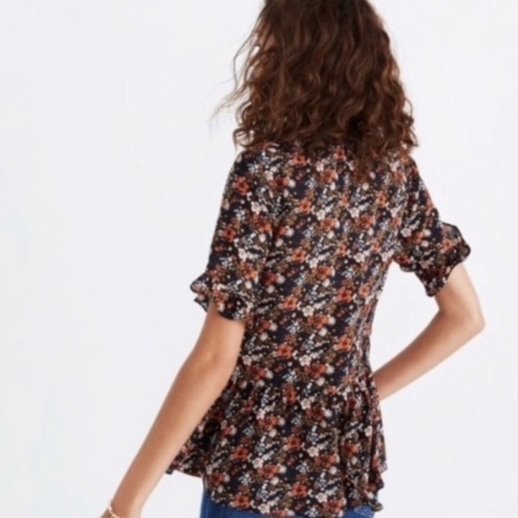 Madewell silk floral peplum top - Picture 5 of 12